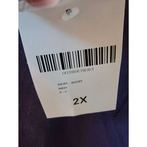 Forever 21 Women's Mini Skirt Button Up Pencil Elastic Waist Navy Blue 2X NWT - Picture 4 of 4